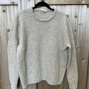 Madewell Light Gray Knit Sweater Merino Wool Size XL